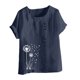 thumbnail image 4 of Vestidos Casuales Para Mujer, Blusas De Mujer De Moda Blusa informal de lino con botones y manga corta estampada para mujer, 4 of 4