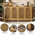 thumbnail image 7 of Tribesigns 57" Sideboard Buffet Cabinet - Vintage Farmhouse Storage with Shutter Doors, Adjustable Shelf for Kitchen, Hallway (Oak), 7 of 7