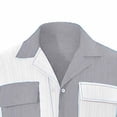 thumbnail image 6 of Kakii Men's 2 Piece Casual Beach Outfit Set - Color - Block Short Sleeve Buttoned Collar Shirt with 2 Pockets & Elastic Waist Breathable Shorts, Lightweight Summer Vacation Wear, 6 of 6