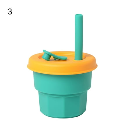 

UDIYO Water Cup 1 Set 300ML/400ML Water Cup Flexible Heat-resistant Silicone Unbreakable Straw Tumbler Jug for Home