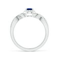 thumbnail image 2 of Angara Natural 0.6 Ct. Blue Sapphire with Diamond Halo Ring in 14K White Gold for Women (Ring Size: 3), 2 of 10