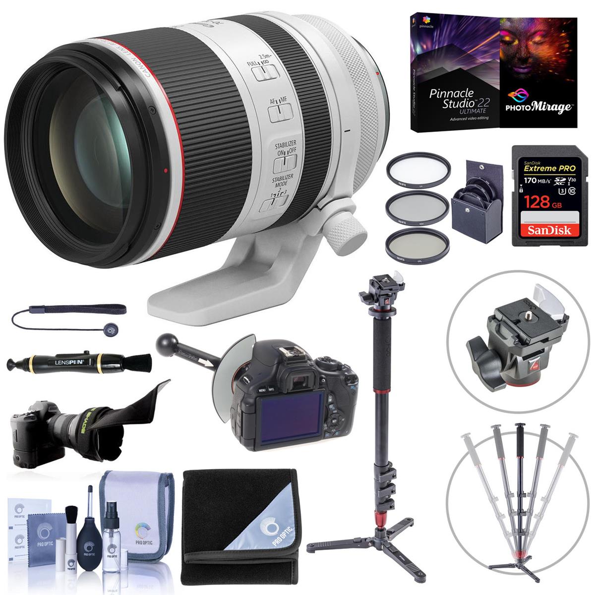Canon RF 70200mm f/2.8L IS USM Zoom Lens Bundle With Flex Lens Shade