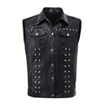 thumbnail image 5 of Krdevn Men's Black Studded Sleeveless Vest for Casual Streetwear Style in Fall and Summer Fashion,Tank Tops Men,XL, 5 of 8