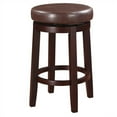thumbnail image 2 of Home Square 2-Piece Furniture 24" Wood Swivel Counter Stool Set in Brown, 2 of 4