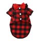 thumbnail image 1 of Camisas a cuadros para perros de 2 piezas, trajes, vestidos de novia, Douglas francés, perros pequeños, medianos y grandes, ropa para mascotas, suministros para gatos, cuadros rojos, negros y blancos ShuxiuWang 8390613527042, 1 of 1