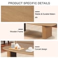 thumbnail image 3 of Noble House 51" Modern Coffee Table with Tapered Top and Rounded Edges, Spacious Natural Timber Table for Living Room, Easy Assembly, Natural Wood, 3 of 7