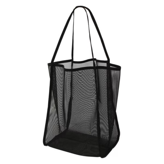 Lriosel Beach bag, women's mesh tote, casual foldable shoulder bag, suitable for travel, pool, family vacation, black