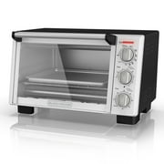 black+decker 4-slice countertop toaster oven, stainless steel silver  to1322sbd 