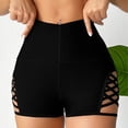 thumbnail image 5 of YHAJDS Swim Shorts Women Solid Color 3 Inseam Side Cut Out Leisure Swim Bottoms, 5 of 5