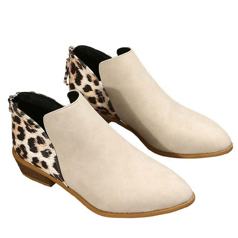 leopard booties flat