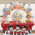 thumbnail image 2 of TSOVTHRID Cute Snowman Piano Key Print 6FT Table Cloth for Rectangular Fitted Stretch Table Covers Washable Polyester Tablecloth for Party Wedding Festival Christmas Decor, 2 of 7