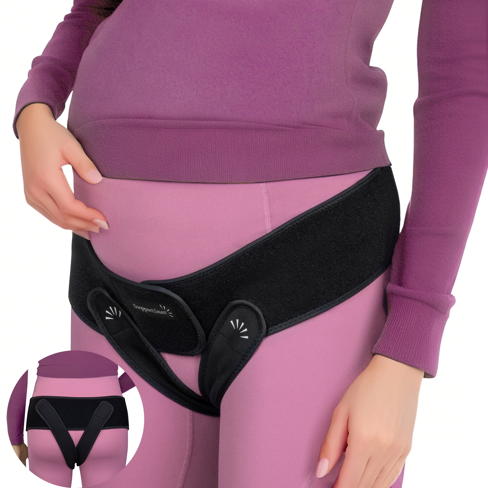 V2 Smart Support Redefined Maternity Belt - Belly Bands for Pregnant Women, Pregnancy Support Belt for Pelvic Pain Relief, Adjustable Vulva Support (Black, XSmall-Medium)