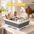 thumbnail image 4 of Aovky Collapsible Dish Drying Rack, Portable 4-Compartment Dish Drainer with Drainboard, Utensil and Plate Organizer, Space-Saving Kitchen Storage Tray for Counter, RV, Camper, Travel Trailer, 4 of 9