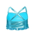 thumbnail image 2 of Xnihocha Kids Girls Sequin Spaghetti Strap Camisole Vest Jazz Hip Hop Jazz Ballet Dance Tank Tops Light Blue 12, 2 of 7