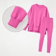 thumbnail image 6 of Zpanxa Sets for Women Clothing Two Piece Solid Crew Neck Long Sleeve Oversized Top and Leggings, 6 of 7