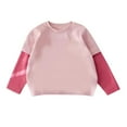 thumbnail image 2 of Spazoro Toddler Girls Sweatshirts, Casual Color Block Patching Long Sleeve Crew Neck Pullover Tops for Kids Girls Boys Pink Size 2 T, 2 of 3