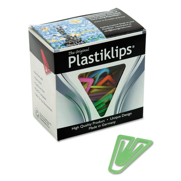 Baumgartens Plastiklips Paper Clips, Extra Large, Assorted Colors, 50/Box (LP1700)