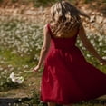 thumbnail image 4 of Robe Midi Sans Manches d'Été pour Femmes, Couleur Unie, Taille Haute, 4 of 5