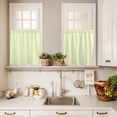 thumbnail image 3 of 3 Piece Kitchen Curtains and Valances Set Yellow White Stripe Cafe Curtains 24 Inch Length Modern Minimalist Geometric Striped Valance & Tier Curtain for Living Room Bedroom Window 54"x18"+27"x24"*2, 3 of 6
