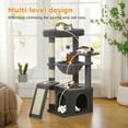 thumbnail image 2 of PAWZ Road 36" Cat Tree for Indoor Cats with Cat Condo Scratch Posts Cozy Hammock and Scratch Ladder, Dark Gray, 2 of 10