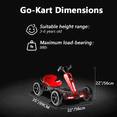 thumbnail image 3 of Conchico 12V Electric Pedal Go Kart for Kids, Foldable Go Cart with Adjustable Seat for Kids Aged 3-6 Years Old, Red, 3 of 8