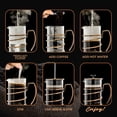 thumbnail image 4 of OVENTE French Press Coffee Maker 27 Ounce with Heat Resistant Borosilicate Glass, Stainless Steel Design and 4-Level Filter System, Portable Cold Brewer Pot for Travel, Camping or Gift, Copper FSW27C, 4 of 8
