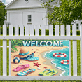 thumbnail image 7 of Beach Theme Welcome Banner Summer Sand Design Ocean Background for Beach Party Summer Event Outdoor Decoration, 7 of 7