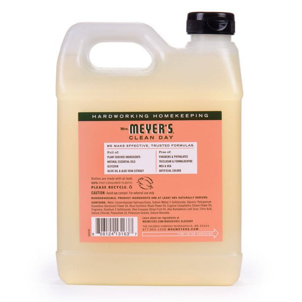 Mrs. Meyer's Liquid Hand Soap Refill Geranium, 33 FL OZ (Pack of 3)