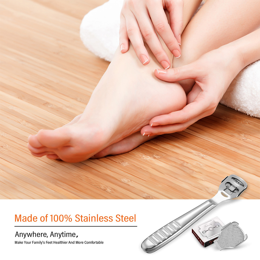 Triani Quality Corn Plane Callus Remover Shaver Cutter Eliminator Razor With 10 Extra Sharp Refill Blades,  Professional Pedicure Foot Care for Women Men