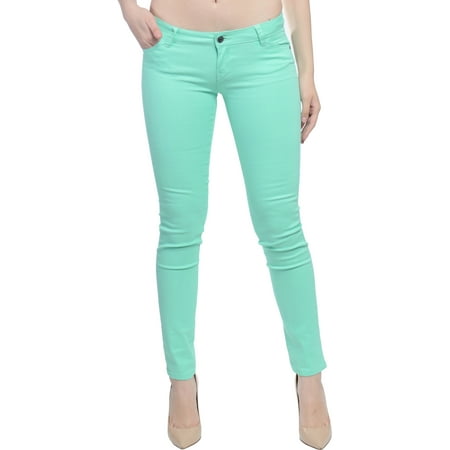 Womens Stretch Twill Pants - Hey Collection Juniors Brushed Stretch Twill Low Rise Pants Skinny Jeans For Women