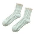 thumbnail image 1 of Yuarrent 1 par de calcetines gruesos y cálidos, calcetines térmicos suaves y transpirables, calcetería para cama, calzado cálido, accesorio Suministros térmicos Verde claro, 1 of 5