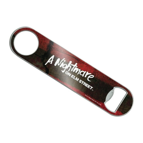 A Nightmare on Elm Street Logo Stainless Steel Vinyl Covered Flat Bartender Speed Bar Bottle Opener