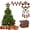 Brown, variant on Gqtwoy 24-Piece Flocked Christmas Ball Set with Star Tree Topper, Irregular Shaped Holiday Ornaments, Velvet Finish Christmas Tree Decorations, Festive Home Décor and Wreath Accessories
