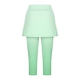 thumbnail image 6 of KHONTS Women's Tennis Skirt Leggings High Waist Tummy Control Athletic Yoga Capri Golf Pants Workout Clothing Green M, 6 of 7