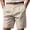 Khaki, variant on CIENVNSTG Men's Linen-Textured Quick-Dry Shorts Drawstring Waist Breathable Beach & Casual Shorts Black L
