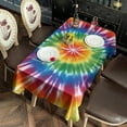 thumbnail image 2 of Colorful Rainbow Tie Dye Spiral Pattern Rectangle Tablecloth 60"x102",Waterproof Polyester Rectangle Table Cloth, Wipeable Spillproof Polyester Tablecloth for Dining, Camping, Indoor and Outdoor, 2 of 6