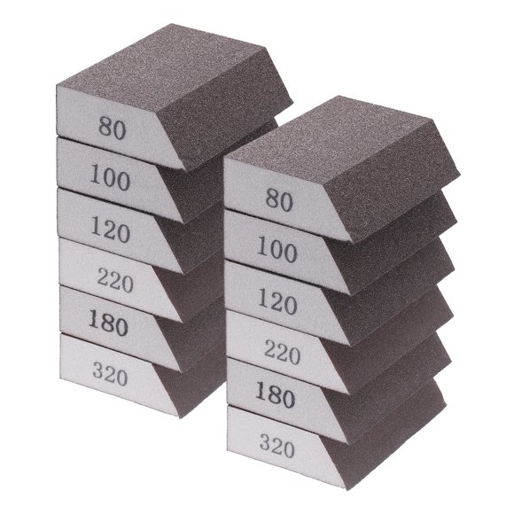 Uxcell 2Sets Sanding Sponge Blocks Set 80#/100#/120#/180#/220#/320# Sanding Block 4"x2.8"x1", Washable and Reusable Foam Sanding Block for Polishing Kitchen Metal Wood Drywall Home