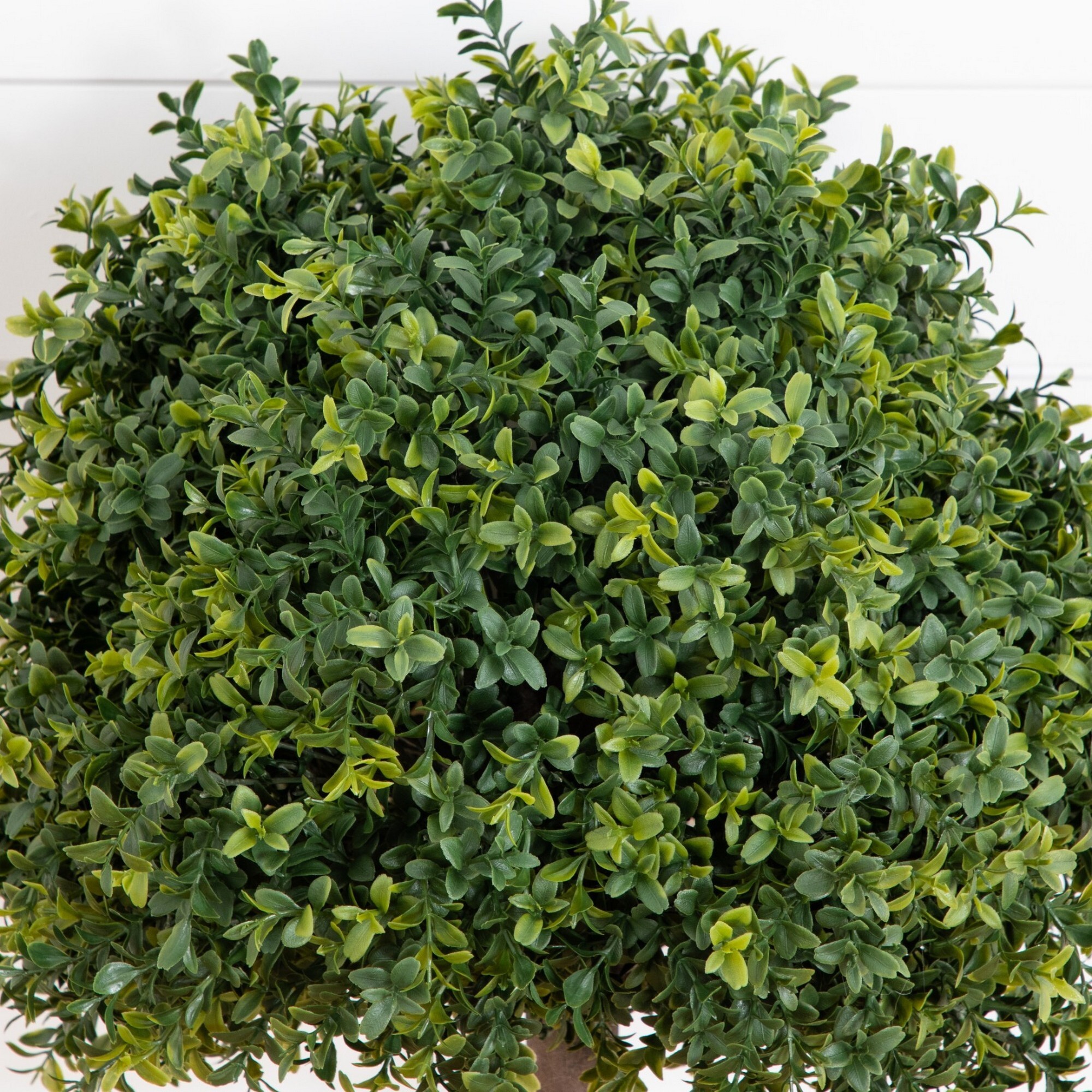 27in. UV Resistant Artificial Boxwood Topiary with Integrated Ground Stake (Indoor/Outdoor) - Set of 2