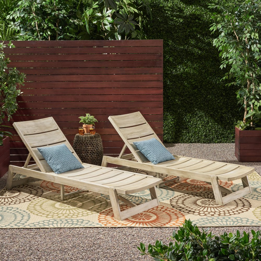 light wood outdoor chaise lounge