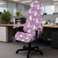 thumbnail image 5 of Whosucclay Purple Bunny Tulip Print Gaming Chair Slipcovers, Stretchable Office Chair Cover 4 Pcs Computer Desk Chairs Covers with Armrest Covers, Rotating Armchair Protector Cover Easter Decor, 5 of 8