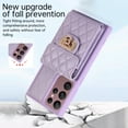 thumbnail image 4 of Wallet Case Designed for Samsung S20 Ultra, with 6 Card Holder Slots RFID Blocking Shoulder Wallet Case Crossbody Strap Shockproof Leather Kickstand Phone Casefor Samsung Galaxy S20 Ultra, Purple, 4 of 11