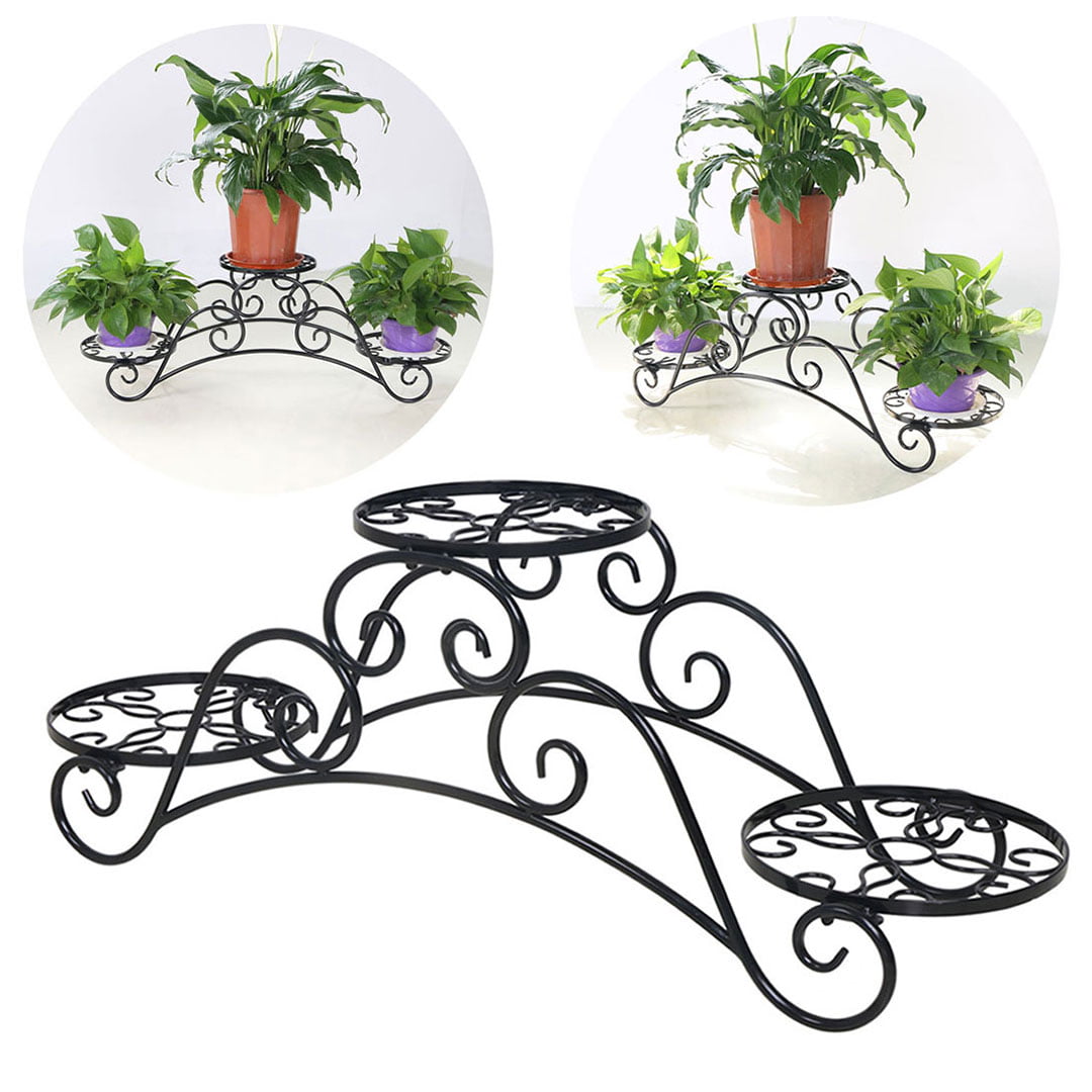 Arch Metal Potted Flower Plant Stand Flower Pot Display Rack with 3 ...
