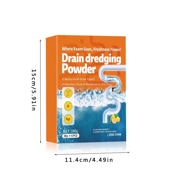 LEHOZIHEQ Pipe Dredge, Powerful Foaming Sink & Drain Cleaner Powder for Kitchen, Toilet & Pipeline Cleaning, Fast-Acting Clog Remover