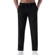 thumbnail image 2 of Pantalones largos para hombre, de color liso, de seda helada, elásticos, con cordón, informales, deportivos, para hombre, 2 of 5