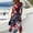 Navy, variant on Elowen American 250th Anniversary Dresses For Women Fit & Flare V-neck Short-sleeved Elegant Summer Empire Dress Vermilion L