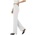 thumbnail image 3 of ClodeEU Cotton Wide Leg Yoga Pants Women,High Waist Loose Lounge Stretch Trousers with Pockets B-White,Womens Plus L, 3 of 8