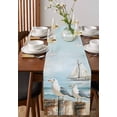 thumbnail image 2 of Hokiten Table Runners 120 Inches Long Dress Scarves, Coastal Seagull Farmhouse Coffee/Dining/Kitchen Table Runner for Living Room, Summer Beach Vintage Nautical Sailboat 13x120 Inch, 2 of 7