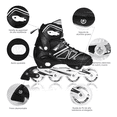 thumbnail image 5 of Patines En Línea Profesionales Adulto Ajustables Con Luces  talla XL Negro Lineas Blancos, 5 of 5