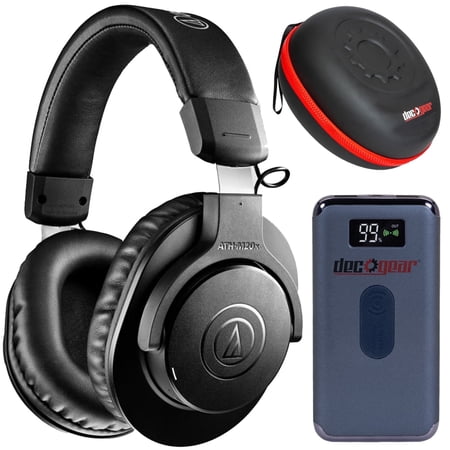 Audio Technica M20x Bluetooth Wireless Professional Monitor Headphones with Case and Power Bank