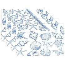Ryvnso Placemats Set of 4 Sea Shells and Conch Dining Mats Heat-Resistant Non-Slip Washable Table Mat